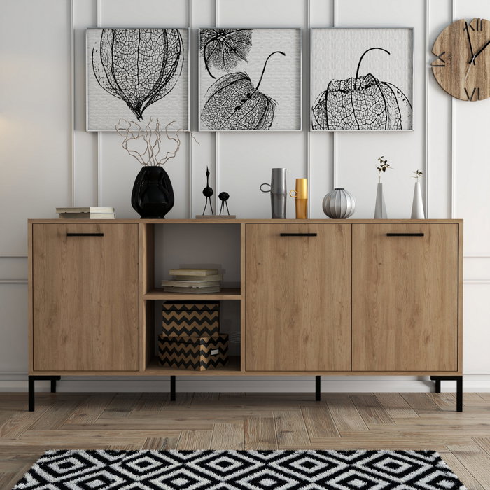 Hanah Home Aurora - 1636 Consola Industrial Bohemia Roble